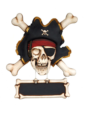 Pirate Skull with Bones Wall Sign Pirate Skull with Bones Wall Sign