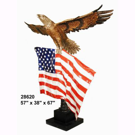 Bronze Eagle With the American Flag Bronze Eagle With the American Flag