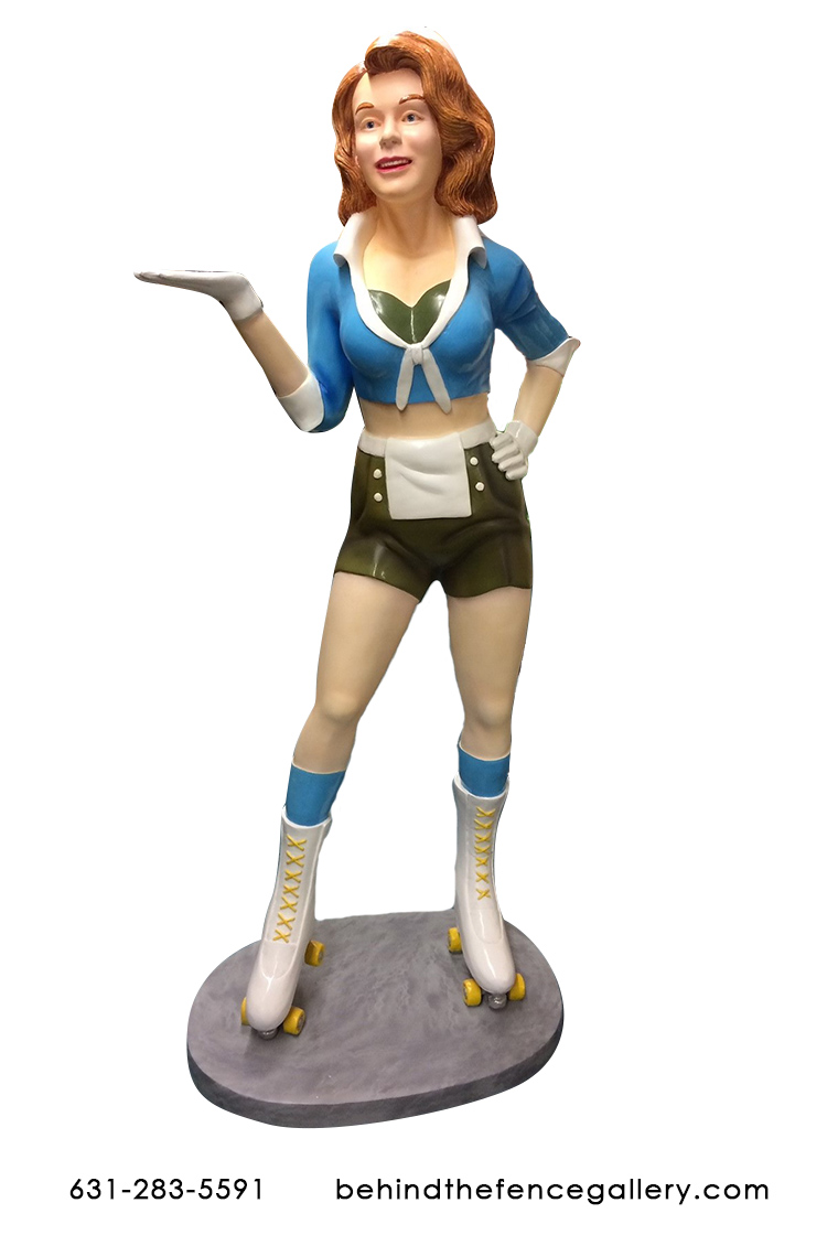 Roller Skater Girl Waitress Statue Roller Skater Girl Waitress Statue