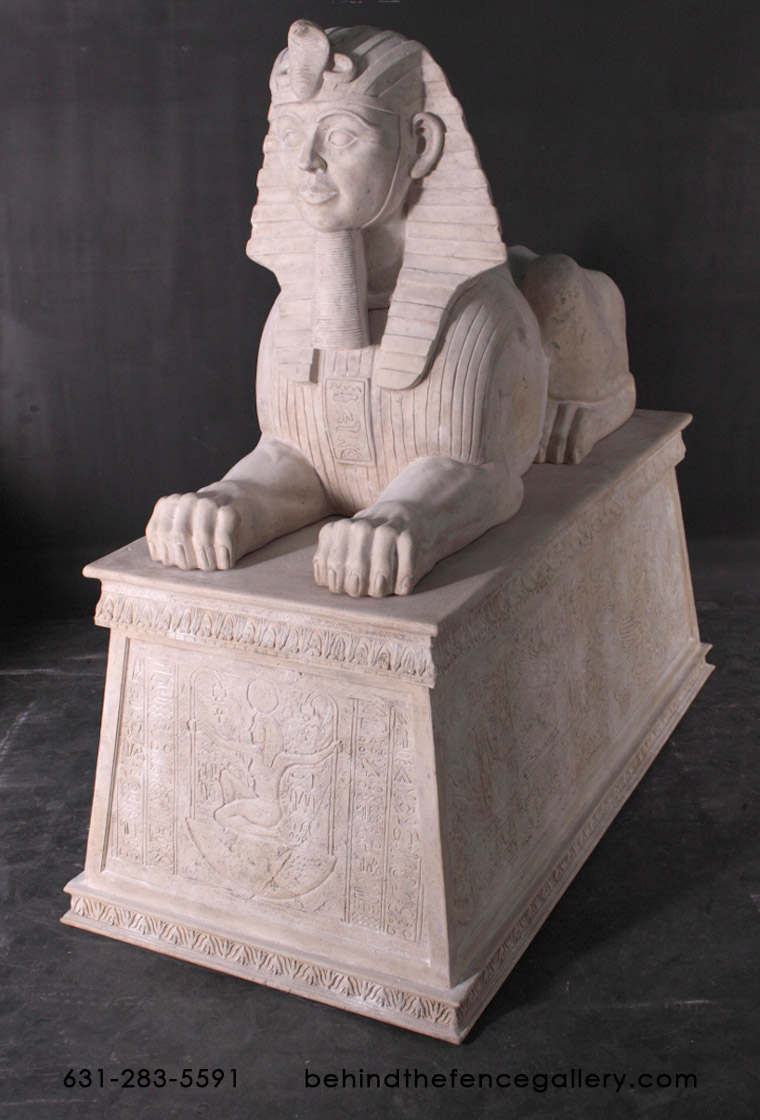 Jumbo Sphinx On Base in Roman Stone Finish Jumbo Sphinx On Base in Roman Stone Finish
