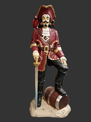 Pirate Captain with Barrel 6ft. Pirate Captain with Barrel 6ft.