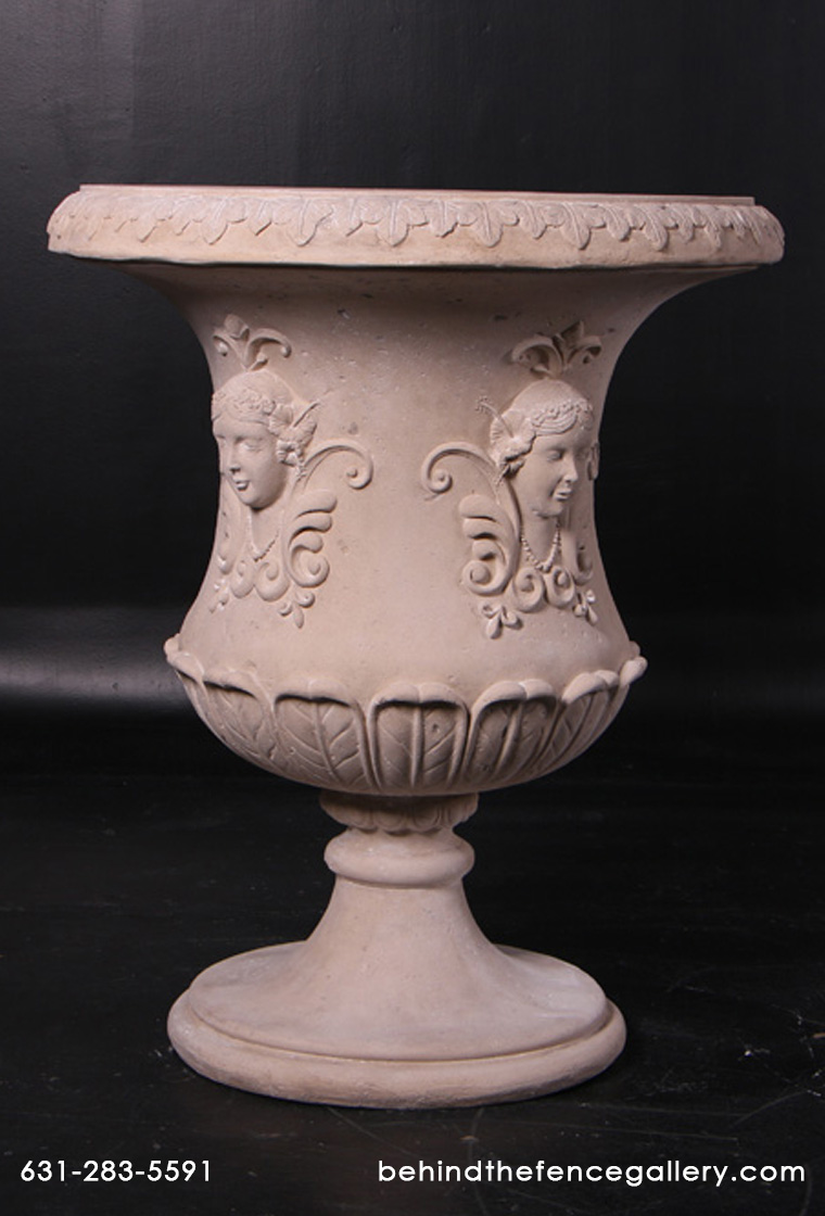 Floral Urn in a Roman Stone Finish Floral Urn in a Roman Stone Finish