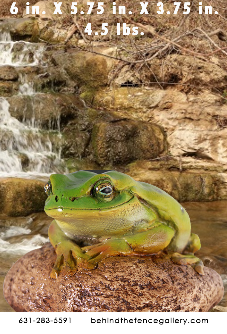 Small Green Frog on Rock Statue Small Green Frog on Rock Statue