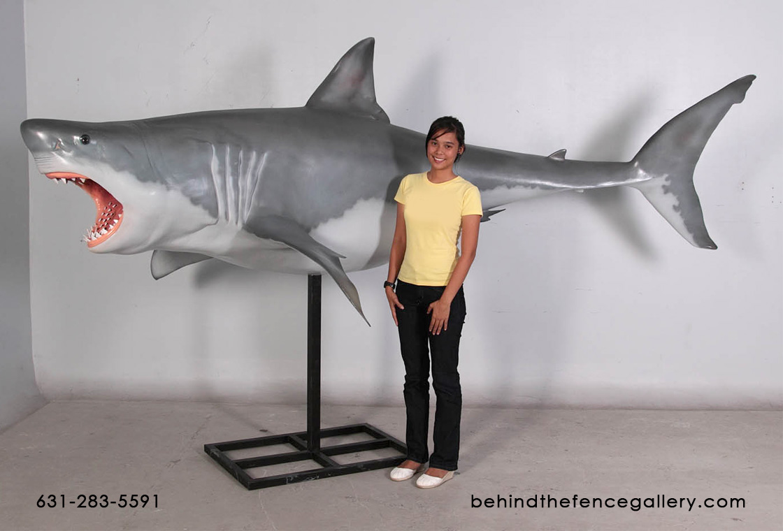 Great White Shark Statue On Base 11 Ft. Great White Shark Statue On Base 11 Ft.