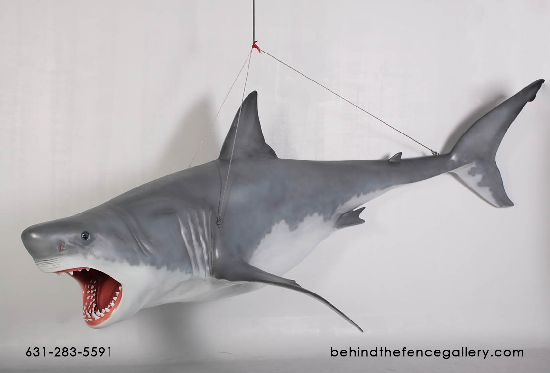 Great White Shark Statue - Hanging 11 Ft. Great White Shark Statue - Hanging 11 Ft.