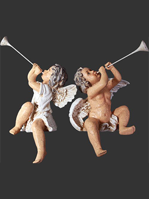 Hallelujah Cherubs in Antique Cracked Finish Hallelujah Cherubs in Antique Cracked Finish