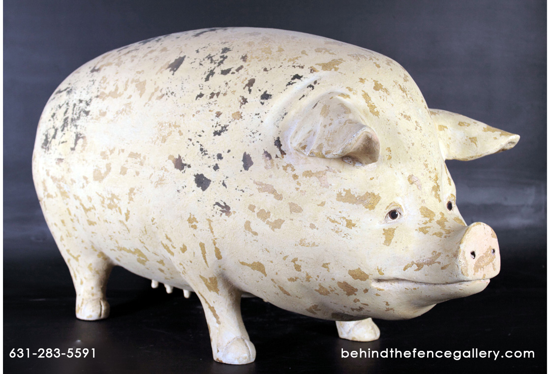 Pig Statue White Jumbo Gloucester Farm Animal Prop Pig Statue White Jumbo Gloucester Farm Animal Prop