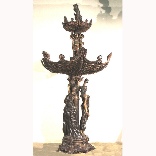 Bronze Lady with Fish Fountain Bronze Lady with Fish Fountain