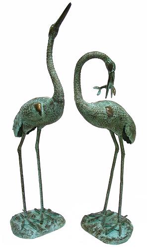 Bronze Standing Cranes Fountain ( PAIR ) Bronze Standing Cranes Fountain ( PAIR )