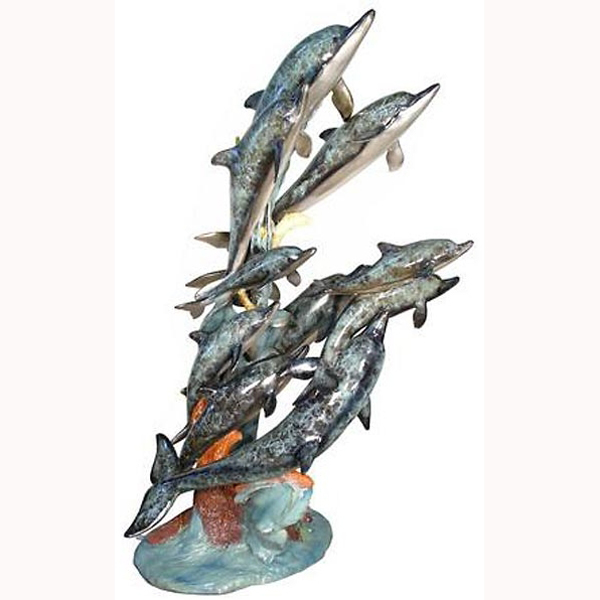 Bronze Ten Dolphins Fountain ( Special Patina ) Bronze Ten Dolphins Fountain ( Special Patina )