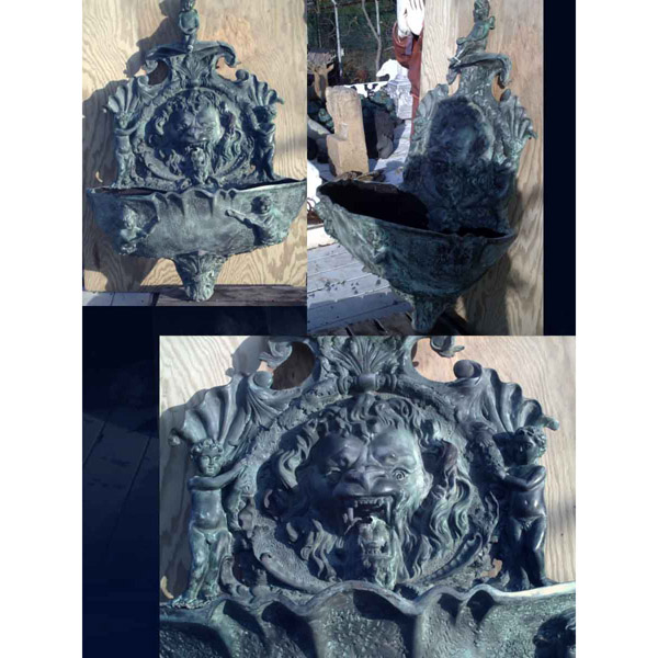 Bronze Lion Head Flat Wall Fountain Bronze Lion Head Flat Wall Fountain