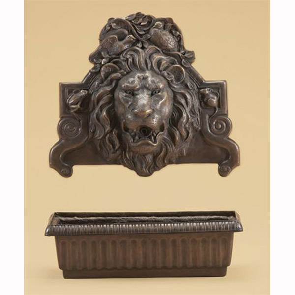 Bronze Lion Wall Fountain with Bowl Bronze Lion Wall Fountain with Bowl