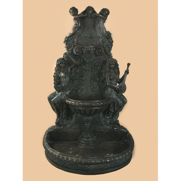 Bronze Wall Fountain with Water Basin Bronze Wall Fountain with Water Basin