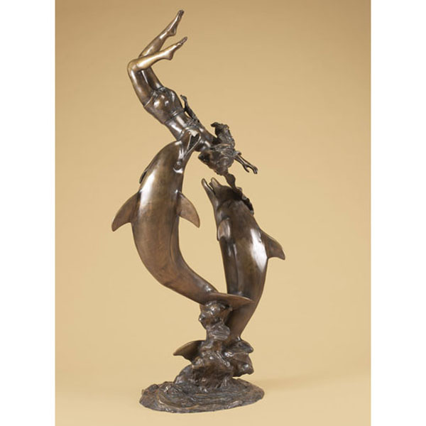 Bronze Swim With the Dolphins Fountain Bronze Swim With the Dolphins Fountain