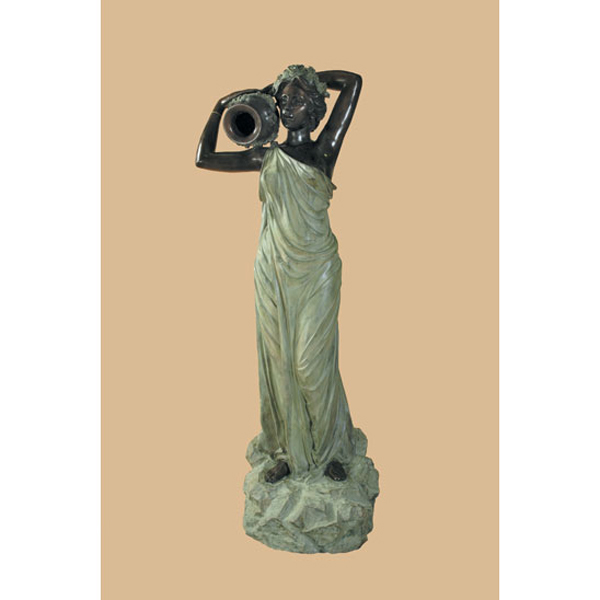 Bronze Woman Holding Urn Fountain Bronze Woman Holding Urn Fountain
