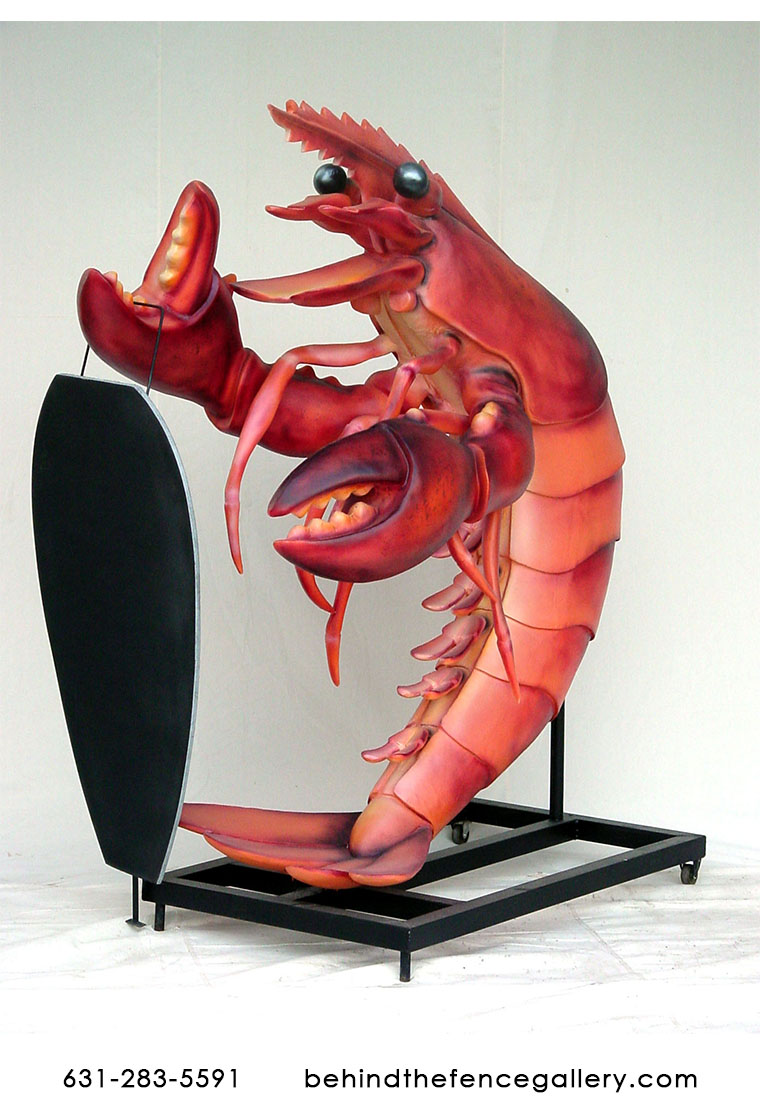 Large Lobster with a Menu Blackboard Large Lobster with a Menu Blackboard
