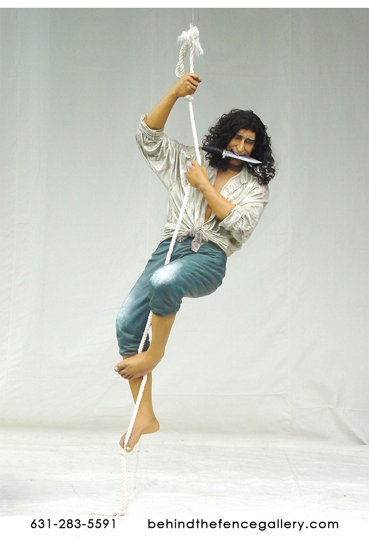 Male Pirate on Rope Statue Male Pirate on Rope Statue