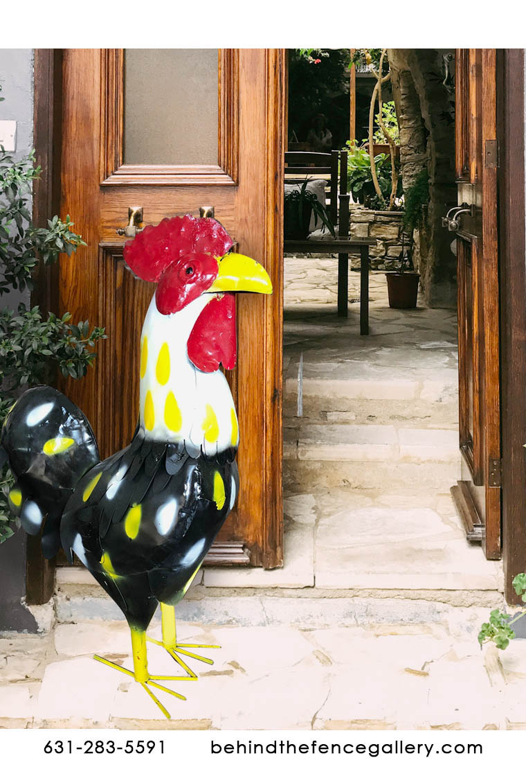 Recycled Metal Rooster Statue Recycled Metal Rooster Statue