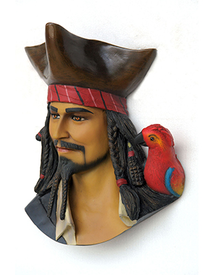 Pirate Head with Bird Wall Decor Pirate Head with Bird Wall Decor