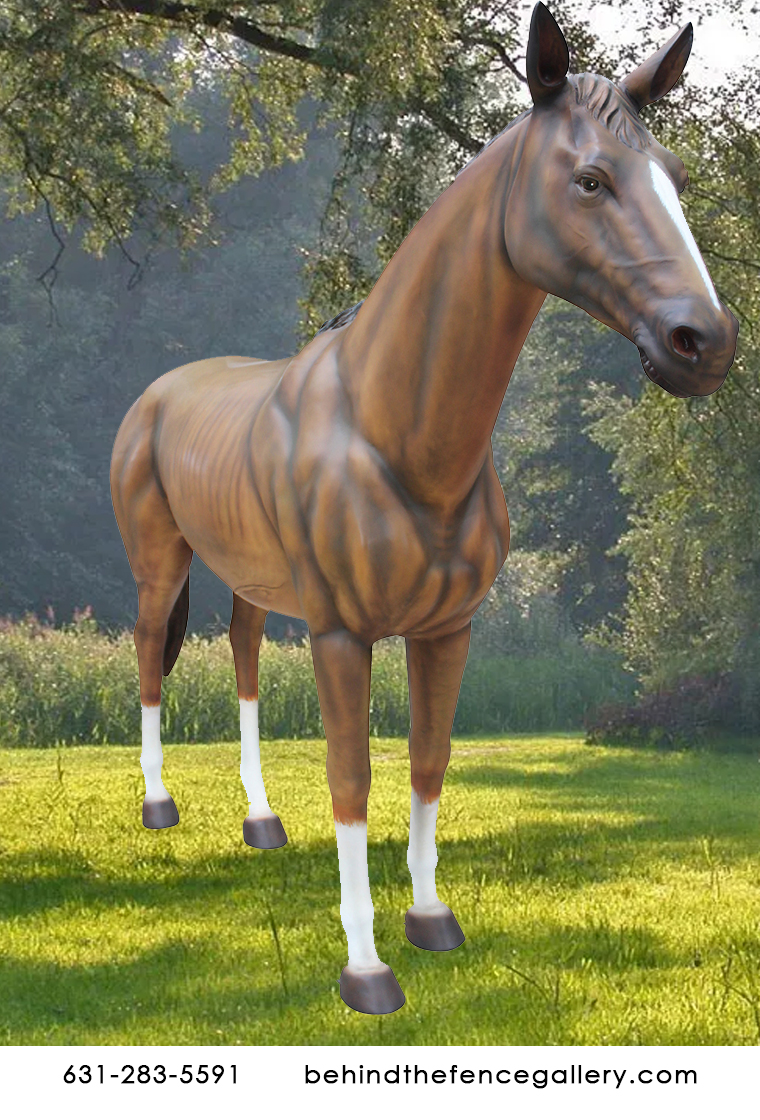 Life Size Horse Statue Standing Farm Animal Prop Smooth Finish Life Size Horse Statue Standing Farm Animal Prop Smooth Finish