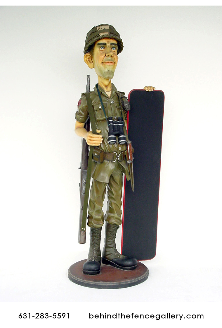 Soldier with Black Board Sign Soldier with Black Board Sign