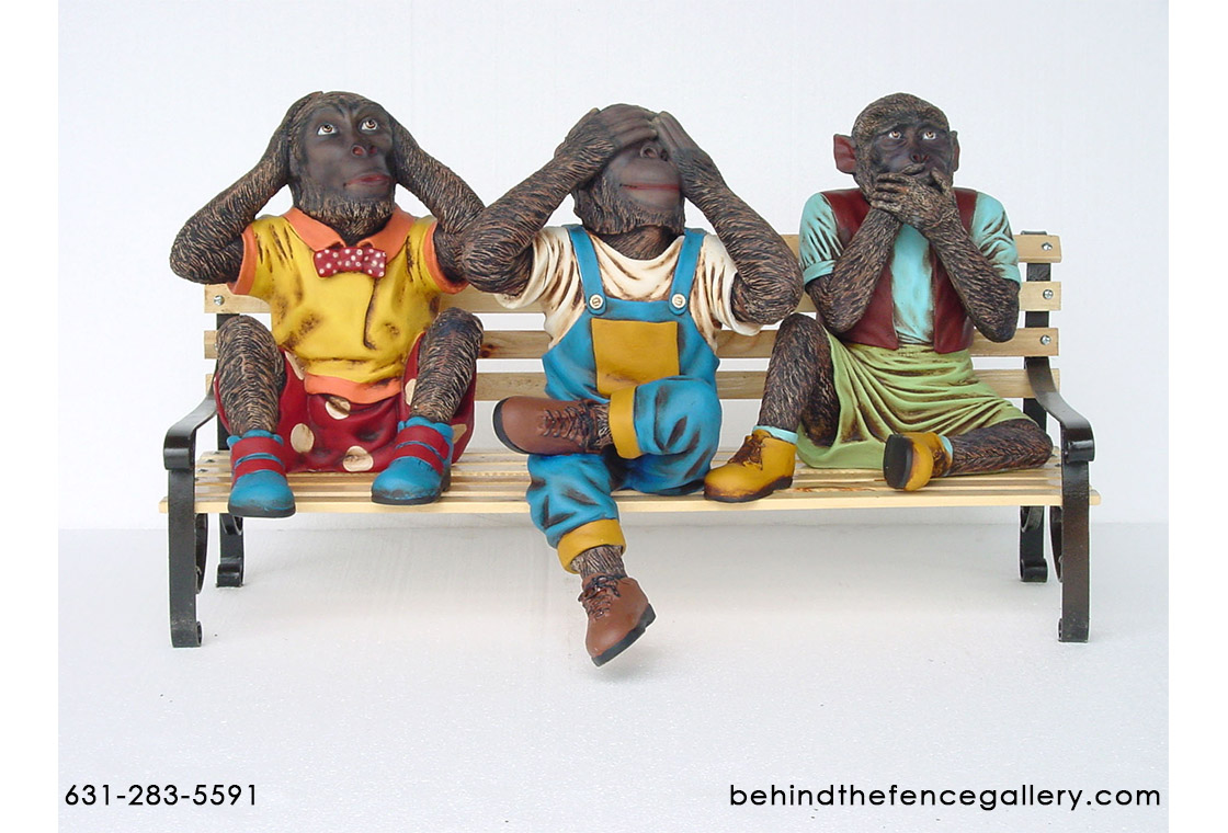 Monkeys on Bench Statue Monkeys on Bench Statue