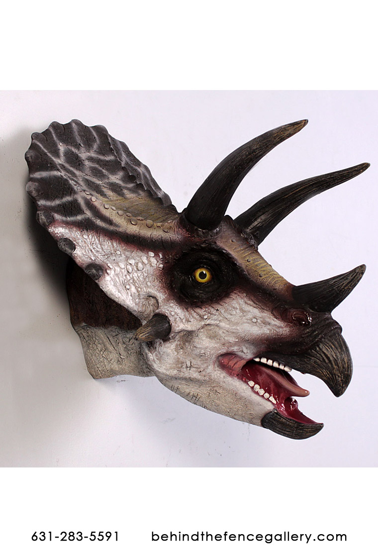 Triceratops Dinosaur Head Wall Mount Statue Triceratops Dinosaur Head Wall Mount Statue