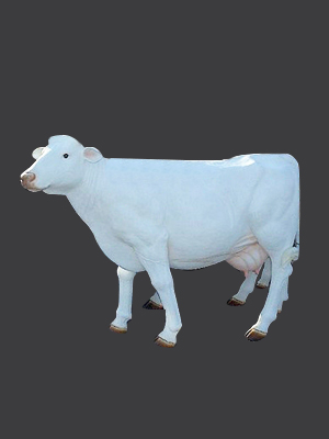 Cow - All White, Head Up (with or without Horns) Cow - All White, Head Up (with or without Horns)